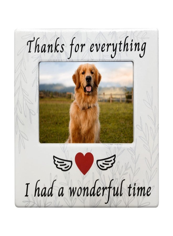بانبيري ديزاينز إطار صور تذكاري للحيوانات الأليفة من بانبيري ديزاينز - شكرًا لك على كل شيء، لقد قضيت وقتًا رائعًا. لوحة صور سيراميكية - صورة مقاس 4 × 6 بوصات - هدايا تعزية لفقدان كلب أو قطة - هدية لفقدان حيوان أليف - Image 1