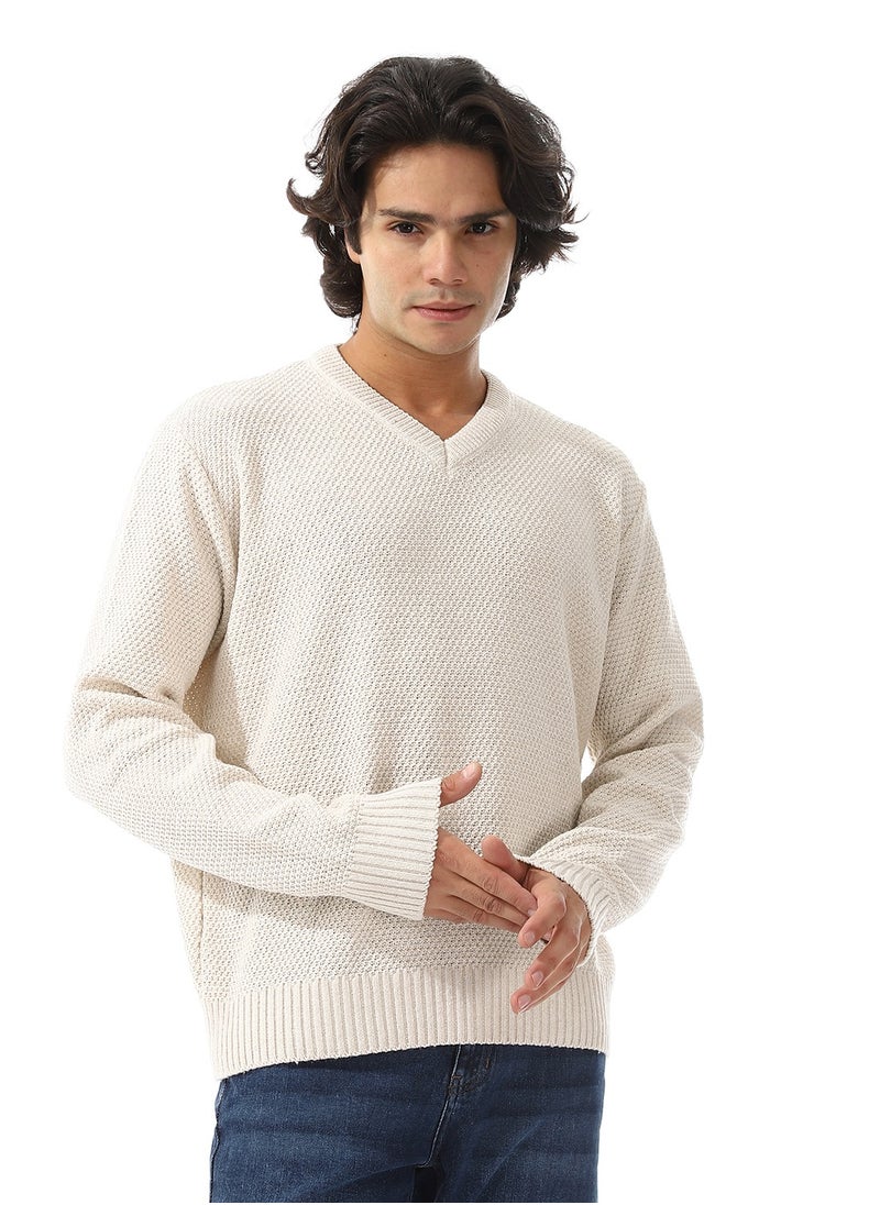 Andora V-Neck New Knitted Long Sleeves Pullover  - Image 1
