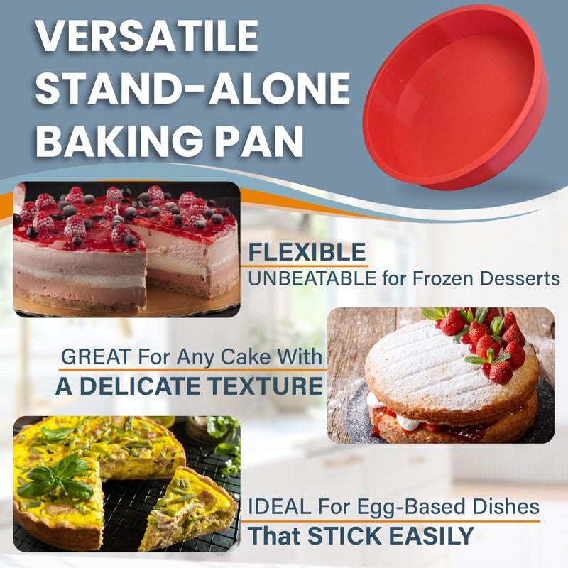 PETÃTS DESSERTS Springform Pan 9 Inch NONSTICK - Cheesecake Pan with Silicone Sleeve â€“ NO LEAKS in Water Bath - No Foil Wrap Needed - Easy Cake Release â€“ Sturdy Build - Heavy-Gauge Carbon Steel 0.4 mm - Image 4