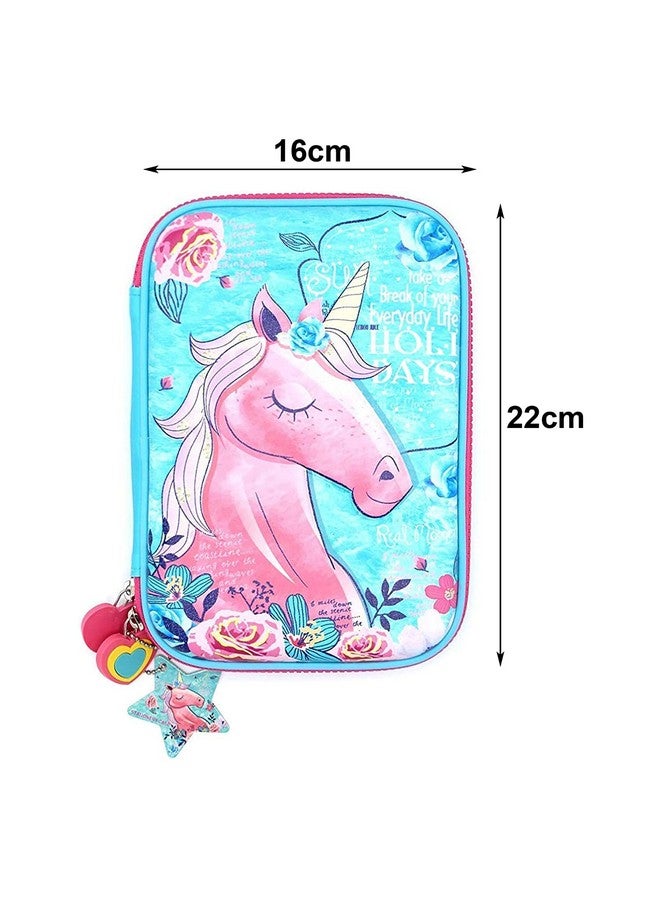 PARTEET Multipurpose Stylish Large Capacity Hardtop Eva Pencil Case Organizer, Pen Holder Pouch (Sky Blue) - Image 5