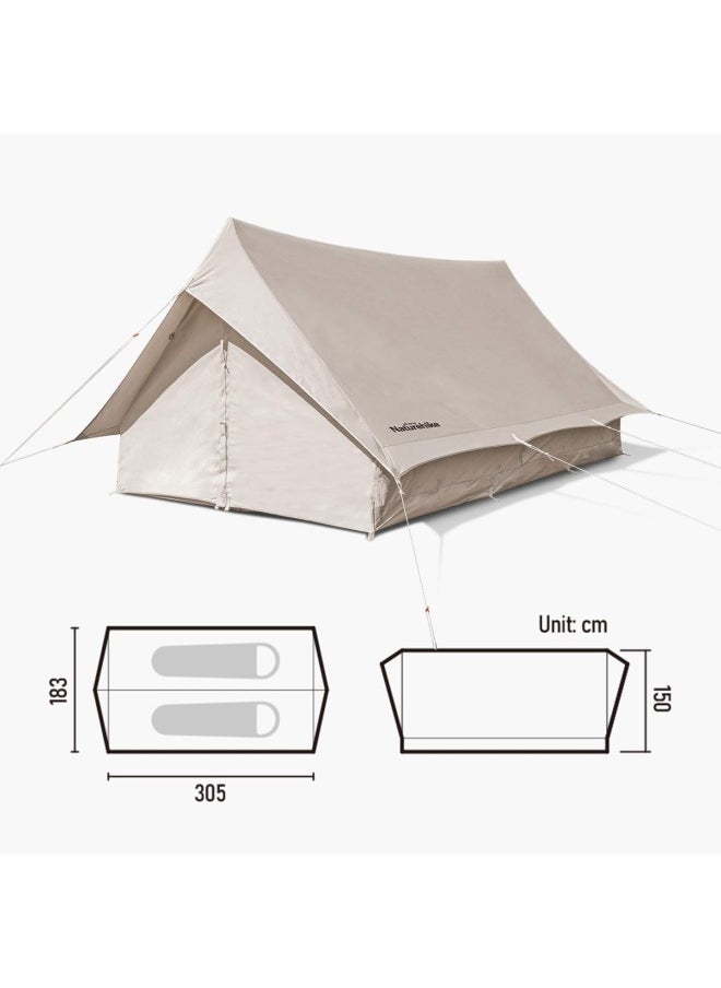 Naturehike Extend 5.6 Cotton Tent | 4-Person Tent | D-Shape, Waterproof, Ventilated | 305X183X150Cm | Special Cotton Fabric, Complete Accessories, Quick Setup | Color - Quicksand Gold  - Image 4