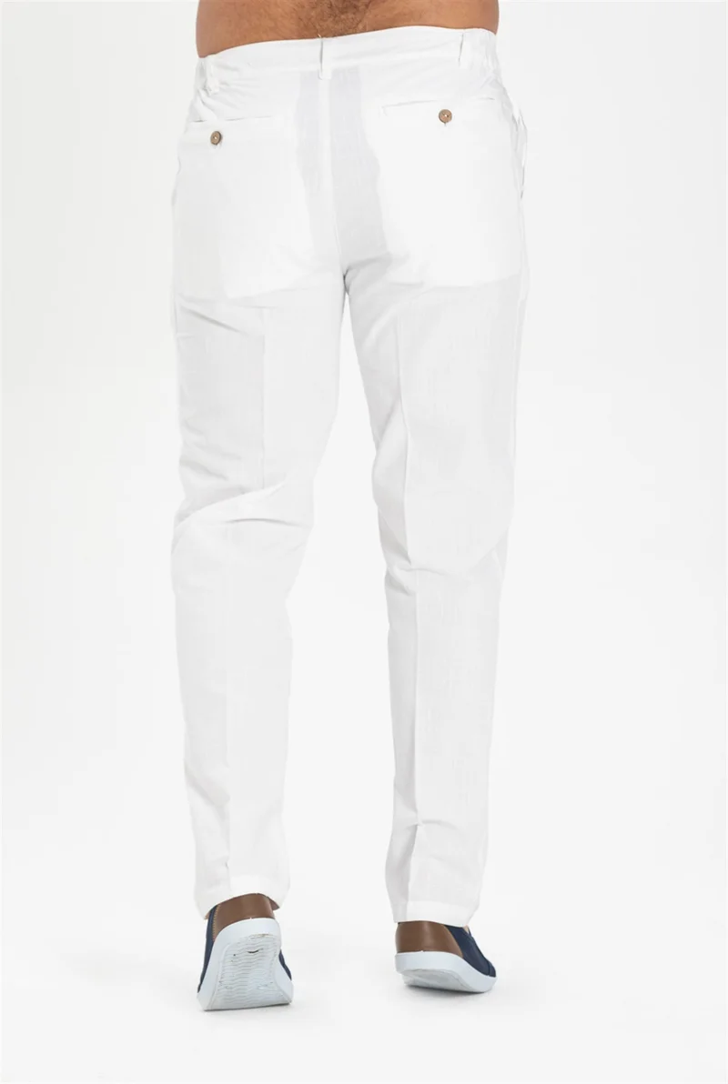 Eliş Şile Bezi Linen Men's Trousers White Byz