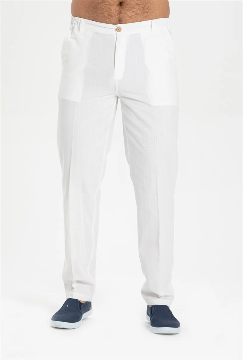 Eliş Şile Bezi Linen Men's Trousers White Byz