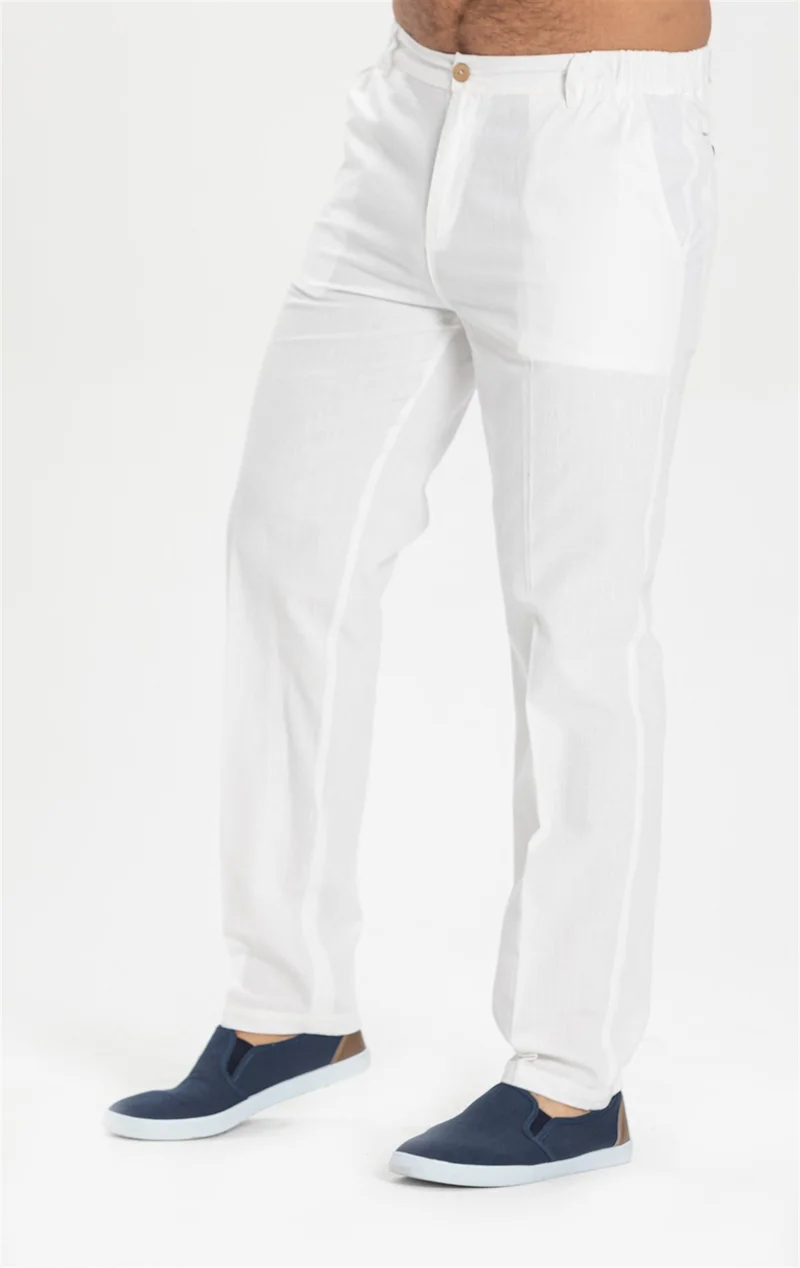 Eliş Şile Bezi Linen Men's Trousers White Byz
