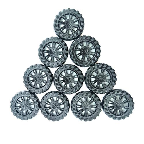 EUDAX 300 PCS 30mmx8mm Plastic Roll 2mm Dia Shaft Toys Wheel and 2mmx100mm STEM Shaft Round Rod Axles for DIY Toy RC Car Truck Boat Helicopter Model Part Building Projects (Black) - Image 5
