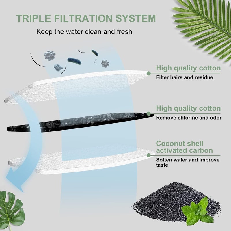 Cirfifth 8 Cat Water Fountain Filters with 8 Sponges Replacement Filters for Stainless Steel Pet Fountain - Image 3