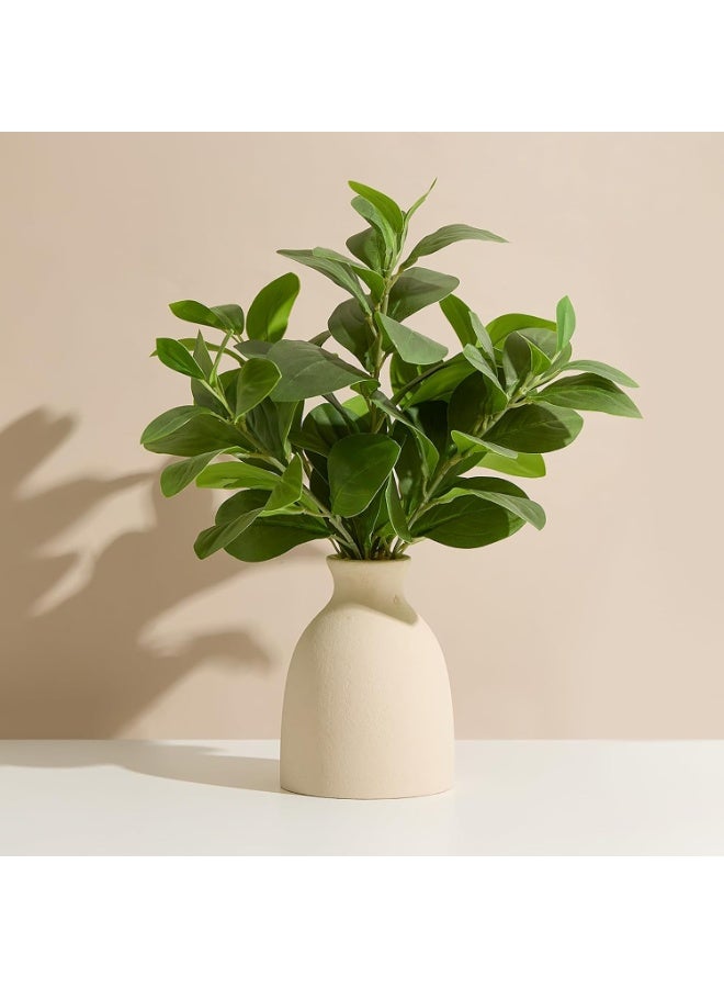 16" Artificial Potted Eucalyptus Plant with Vase, Realistic Greenery for Indoor Home Office Decor - Image 1