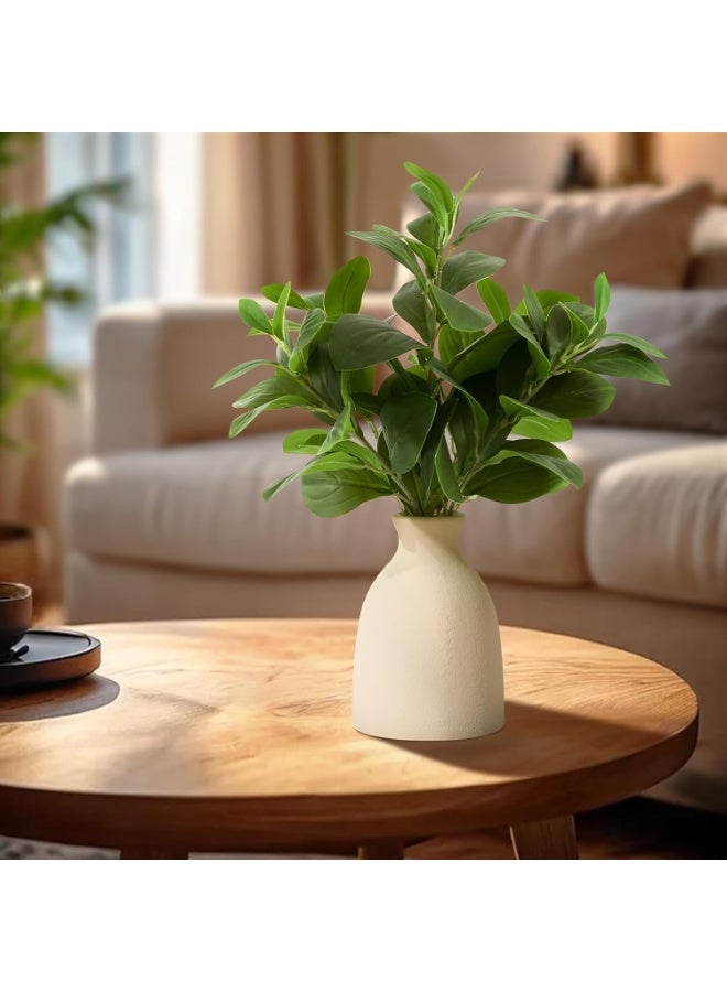 16" Artificial Potted Eucalyptus Plant with Vase, Realistic Greenery for Indoor Home Office Decor - Image 5