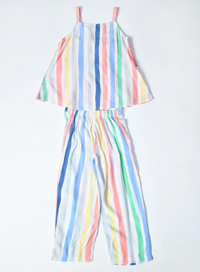 BELLA MODA Bella Moda Printed Layered Strappy Top and Pants Set  - Image 2