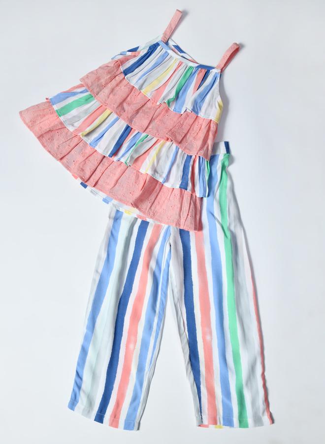 BELLA MODA Bella Moda Printed Layered Strappy Top and Pants Set  - Image 3