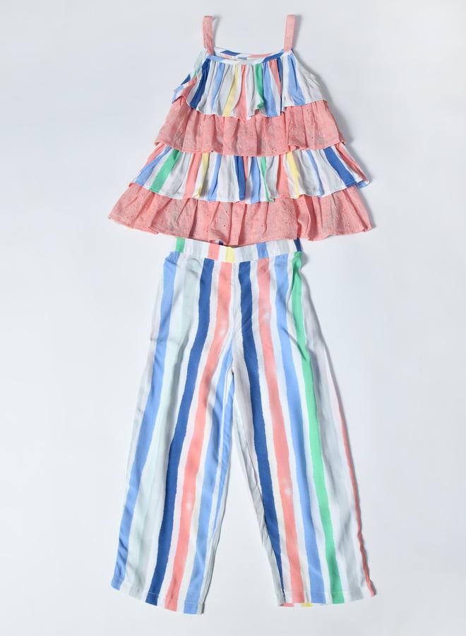 BELLA MODA Bella Moda Printed Layered Strappy Top and Pants Set  - Image 5