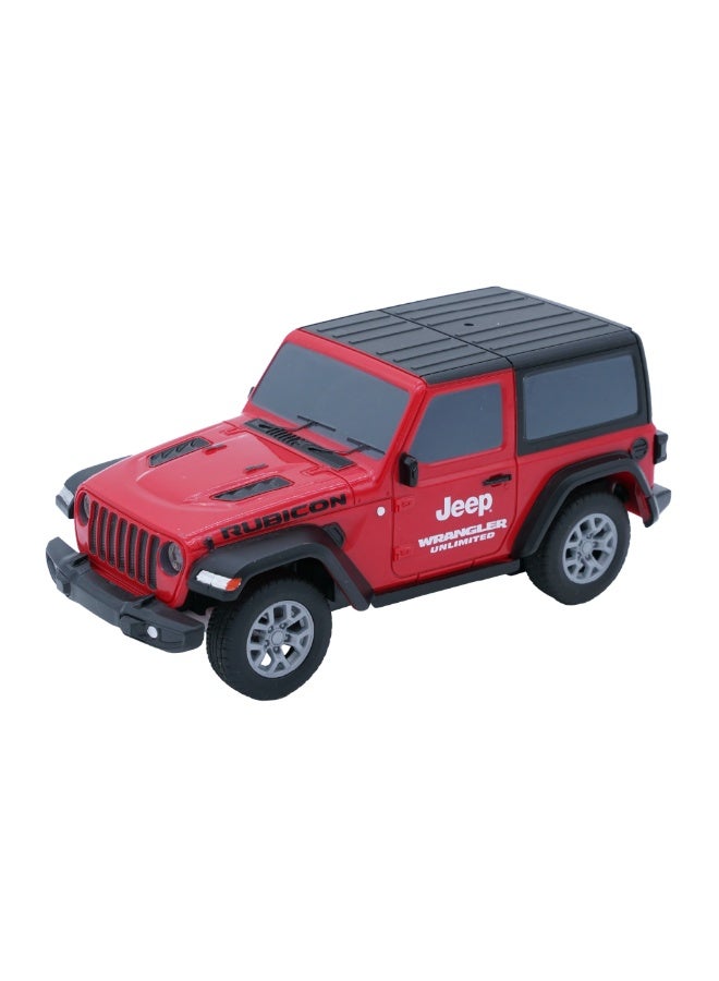 D-power 1:32 Scale Jeep Wrangler 2018 Remote Control Car – 2-Door Hard Top | Officially Licensed RC Car Toy  – Red - Image 2
