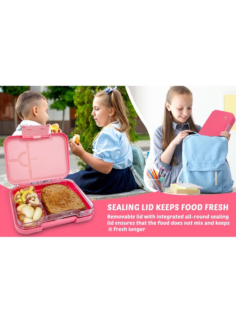Baitywbnati Bento box 4/6 compartments Ideal Portion Sizes Leak-Proof, Bento Lunch Box for Kids Toddlers, Dishwasher Safe, BPA Free Removable Plastic Tray for kids Ages 3 to 7 years - Image 5