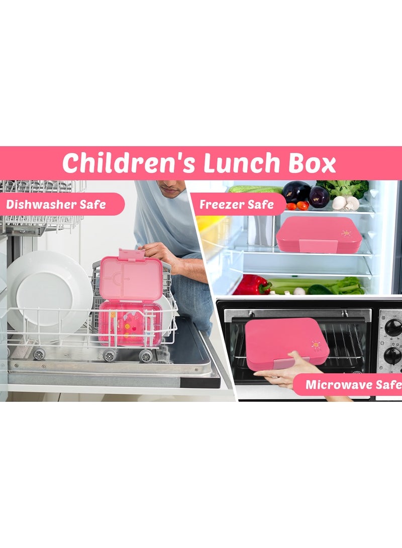 Baitywbnati Bento box 4/6 compartments Ideal Portion Sizes Leak-Proof, Bento Lunch Box for Kids Toddlers, Dishwasher Safe, BPA Free Removable Plastic Tray for kids Ages 3 to 7 years - Image 4