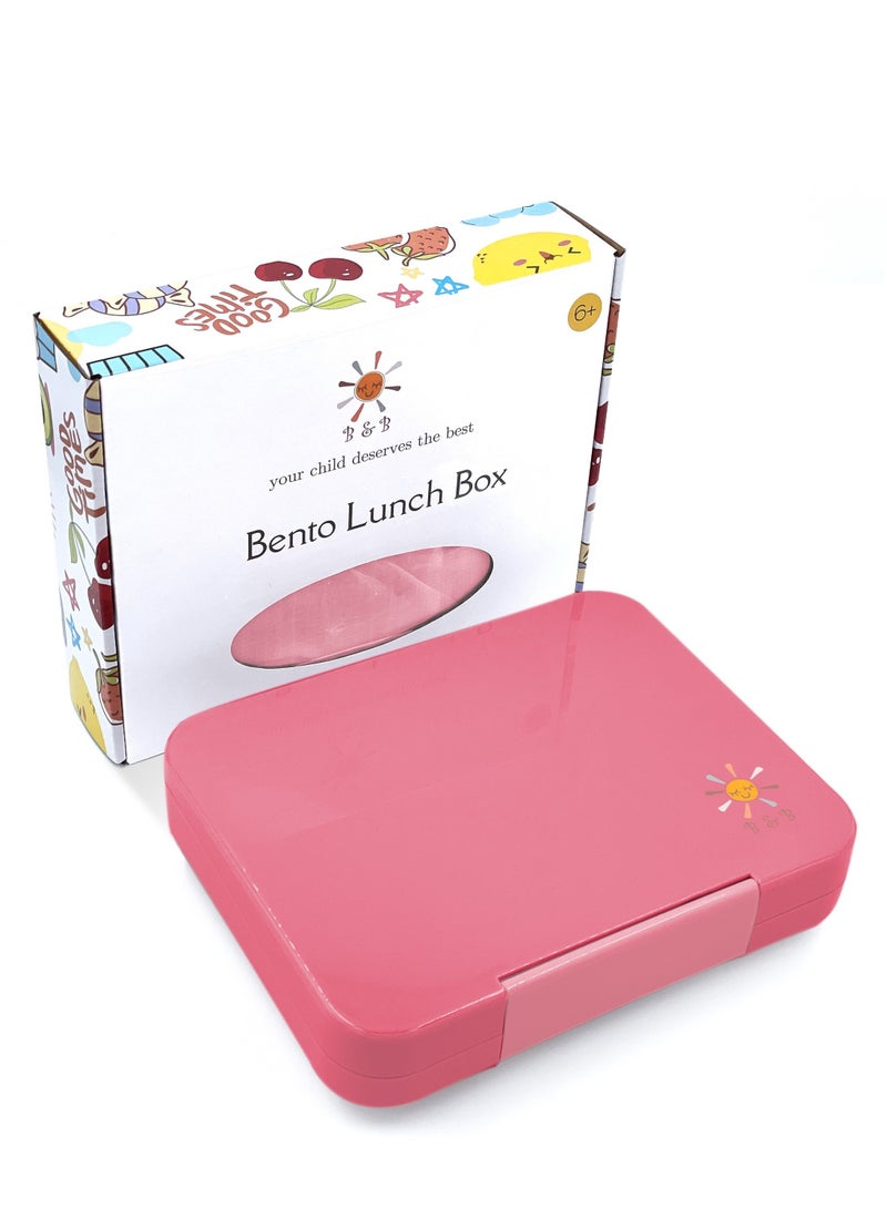 Baitywbnati Bento box 4/6 compartments Ideal Portion Sizes Leak-Proof, Bento Lunch Box for Kids Toddlers, Dishwasher Safe, BPA Free Removable Plastic Tray for kids Ages 3 to 7 years - Image 1