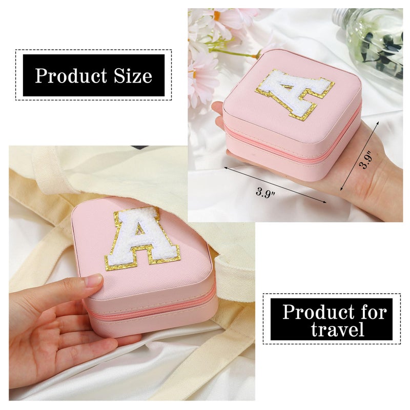Parima Gifts for Teen Girls - 2026 Travel Jewelry Case Gifts Ideas, 6,7,8,9,10,11,12,13,14 Year Old Girl Birthday Gift Travel Jewelry Organizer Christmas Gift for Daughter - Letter E, Pink - Image 4