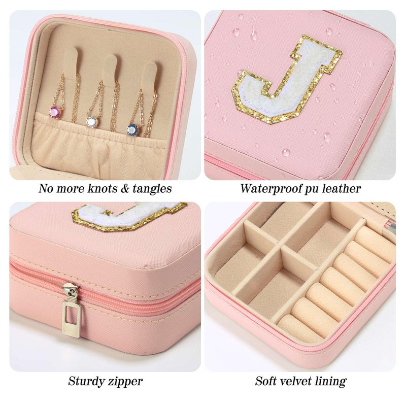 Parima Gifts for Teen Girls - 2026 Travel Jewelry Case Gifts Ideas, 6,7,8,9,10,11,12,13,14 Year Old Girl Birthday Gift Travel Jewelry Organizer Christmas Gift for Daughter - Letter E, Pink - Image 5