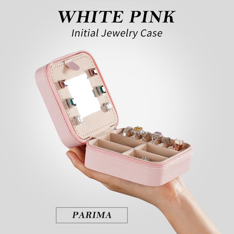 Parima Gifts for Teen Girls - 2026 Travel Jewelry Case Gifts Ideas, 6,7,8,9,10,11,12,13,14 Year Old Girl Birthday Gift Travel Jewelry Organizer Christmas Gift for Daughter - Letter E, Pink - Image 3