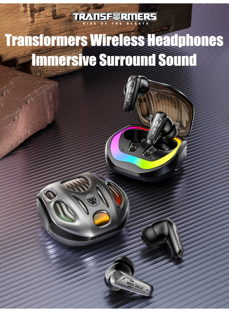 Transformers Wireless Headphones TF-T35 Bluetooth Earbuds Headsets, RGB Ambient Light, Gaming and Music Dual Mode, Bumblebee - Image 4