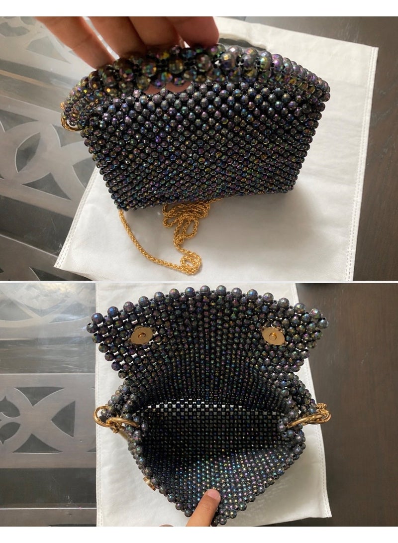 Connect Bags Handmade beaded shoulder bag - Fully handcrafted- dark blue - Image 3