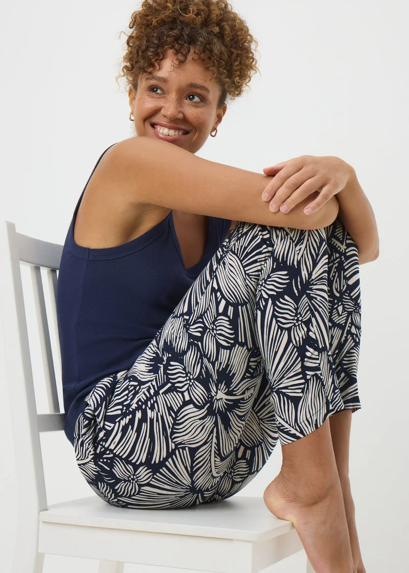Matalan Navy Floral Tapered Trousers