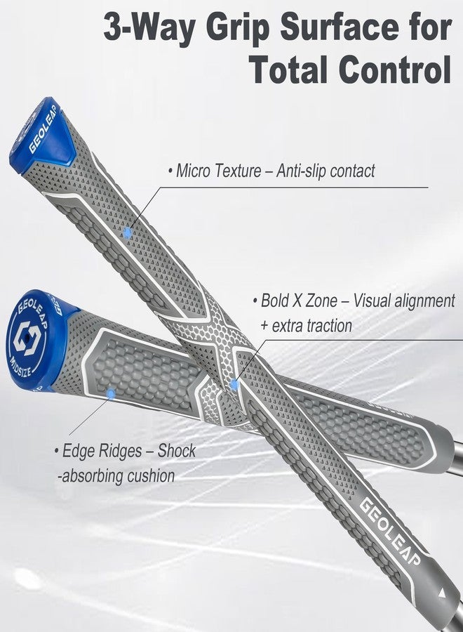 Geoleap ACX Golf Grips 13 Pack with Complete Regripping Kit -Reduced Taper & Triple Texture Non-Slip Design Golf Club Grips, High Shock-Absorbing Soft Feel Golf Grips for Men and women. (Grey, Midsize) - Image 5