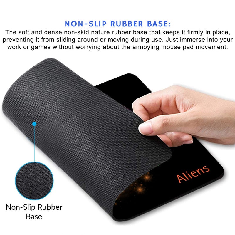 Aliens Mouse Pad for Computer, Laptop, Smooth Premium Cloth Surface, Non-Slip Rubber Base, Speed and Precision Operation Compatible with Laser and Optical Mouse, Gaming, Office, Home 230x190mm (SP-11) - Image 2