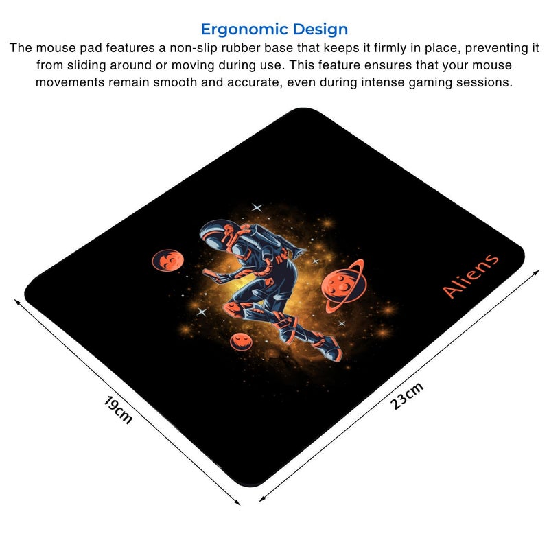 Aliens Mouse Pad for Computer, Laptop, Smooth Premium Cloth Surface, Non-Slip Rubber Base, Speed and Precision Operation Compatible with Laser and Optical Mouse, Gaming, Office, Home 230x190mm (SP-11) - Image 3