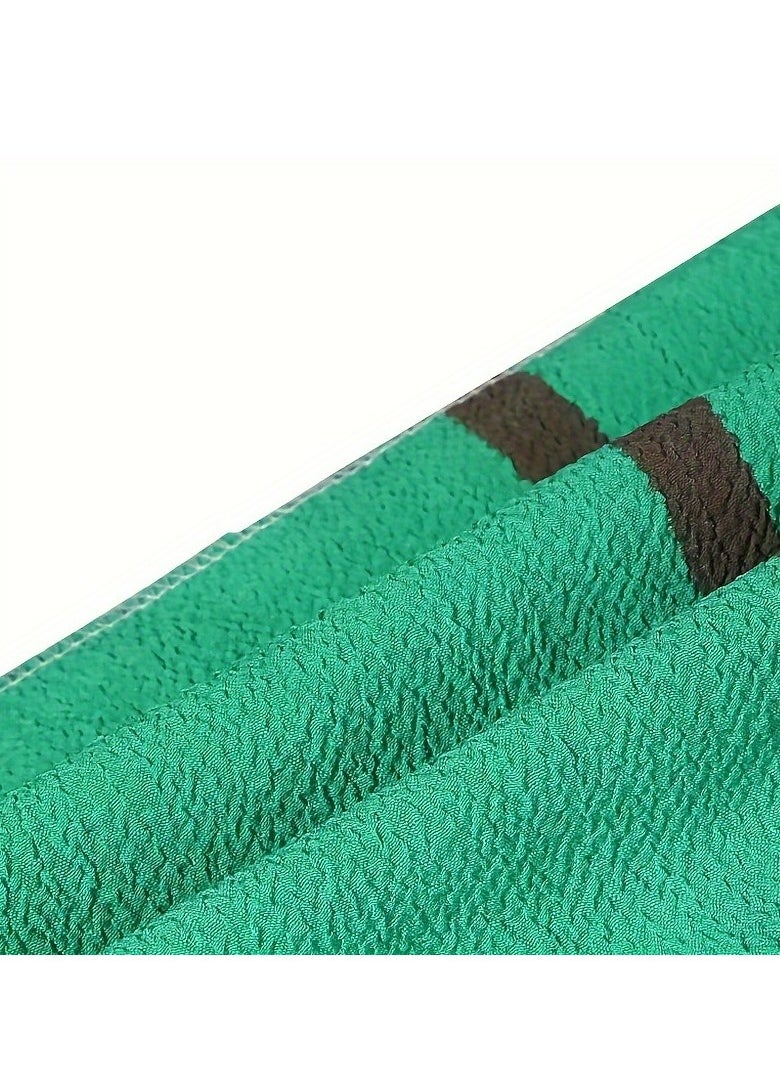 Generic - 1Pc Exfoliating Bath Towel - Thick, Durable Polyester, Geometric Pattern, Rectangular Shape For Deep Clean & Skin Rejuvenation, Modern Style Bathroom Essential - Image 1