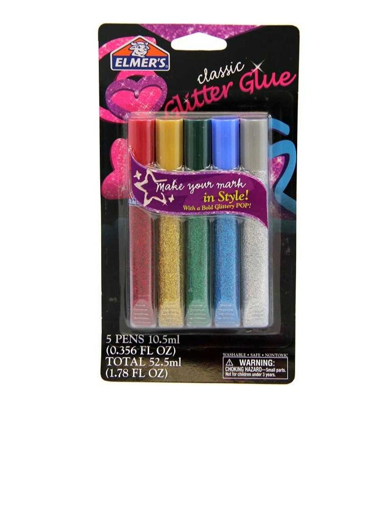 ELMER'S Washable Glitter Glue Pens 5 pcs - Image 1