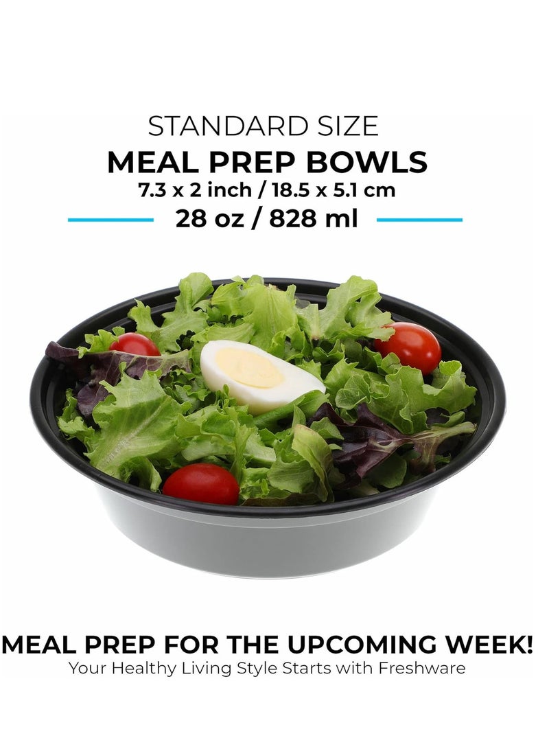 Plastic Meal Prep Containers with Lids Soup and Salad Food Storage Box BPA Free Stackable Microwave, Dishwasher and Freezer Safe 30 Pieces