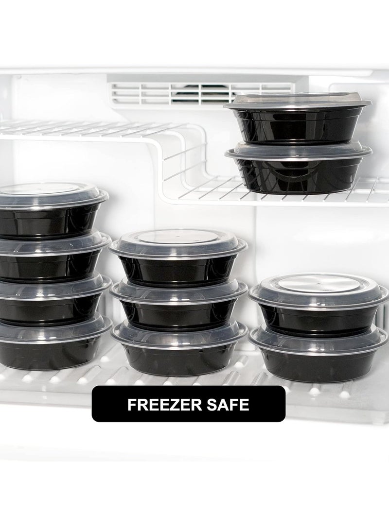 Plastic Meal Prep Containers with Lids Soup and Salad Food Storage Box BPA Free Stackable Microwave, Dishwasher and Freezer Safe 30 Pieces