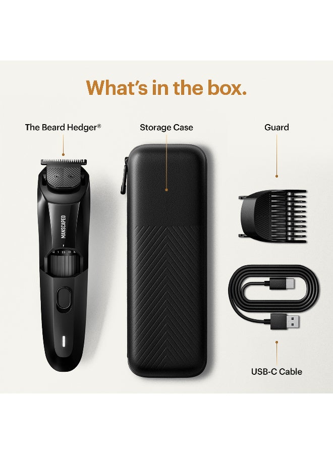 Manscaped The Beard Hedger Premium Men's Beard Trimmer, 20 Length Adjustable Blade Wheel, Stainless Steel T-Blade for Precision Facial Hair Trimming, Cordless Waterproof Wet/Dry Clipper - Image 3