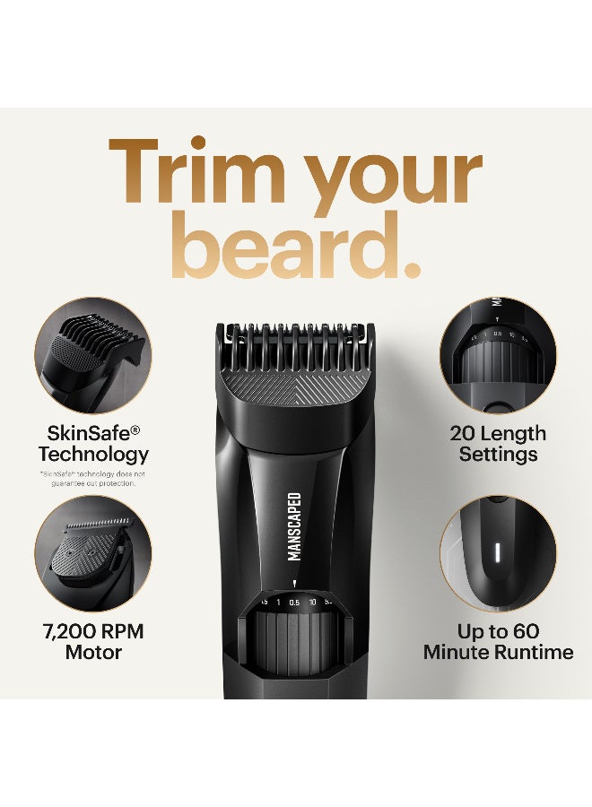 Manscaped The Beard Hedger Premium Men's Beard Trimmer, 20 Length Adjustable Blade Wheel, Stainless Steel T-Blade for Precision Facial Hair Trimming, Cordless Waterproof Wet/Dry Clipper - Image 2