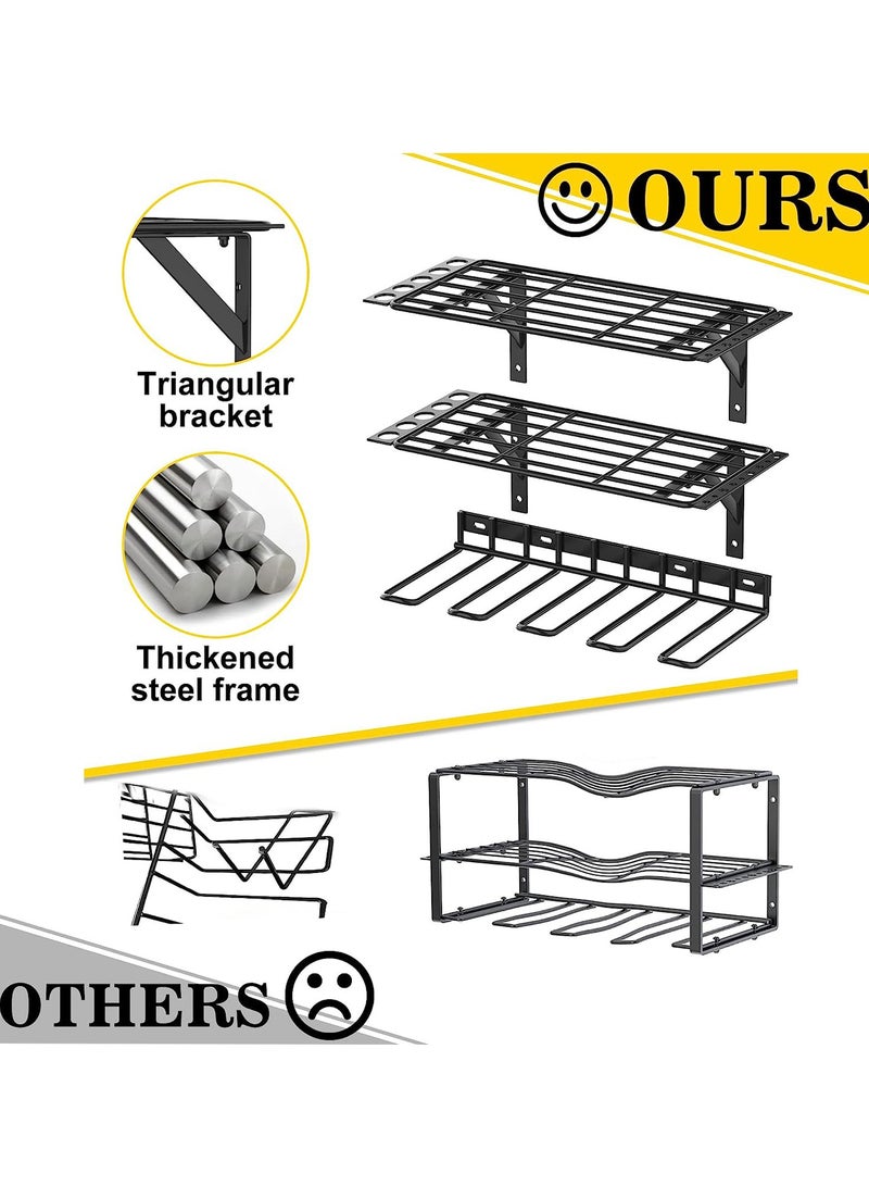SYOSI منظم أدوات الطاقة معلق على الجدار، تصميم قابل للتعديل لتخزين الأدوات، حامل للحفر، رف تخزين للأدوات لمتجر ورشة العمل - Image 2