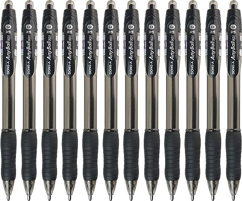 Dong-A Anyball Retractable Ballpoint Pens, 1.4mm Bold Point Ballpen, 12 Count/ 1 Pack - Black, 12 Count (Pack of 1) - Image 2