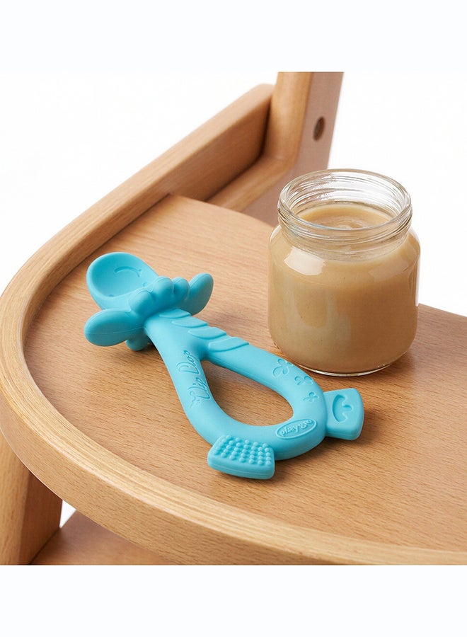 Playgro Clip Clop Dip & Flip Spoon – Blue – BPA-Free Baby Feeding Spoon, Soft-Tip Weaning Spoon for Infants & Toddlers, Easy-Grip Self-Feeding Utensil - Image 4