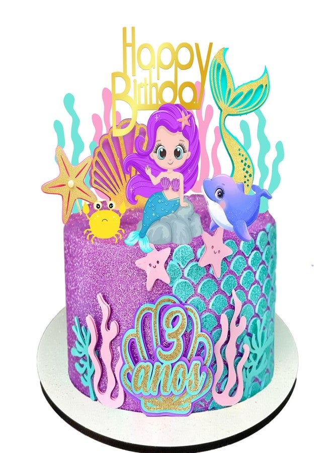 DRWATE 17 PCS Mermaid Cake Toppers for Mermaid Under the Sea Themed Birthday Wedding Decorations Supplies (1) - Image 1