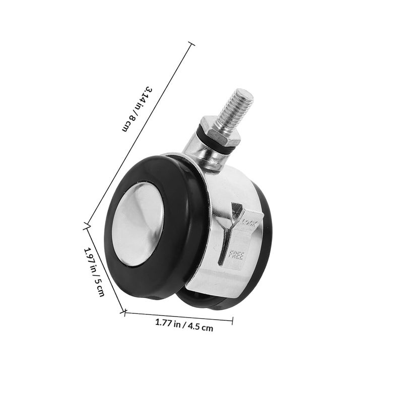 4pcs 2-inch Office Chair Replacement Stem Casters with Brake Swivel Caster Wheels for Furniture Legs Quiet Rolling Chair Wheels Compatible with Computer - Image 2