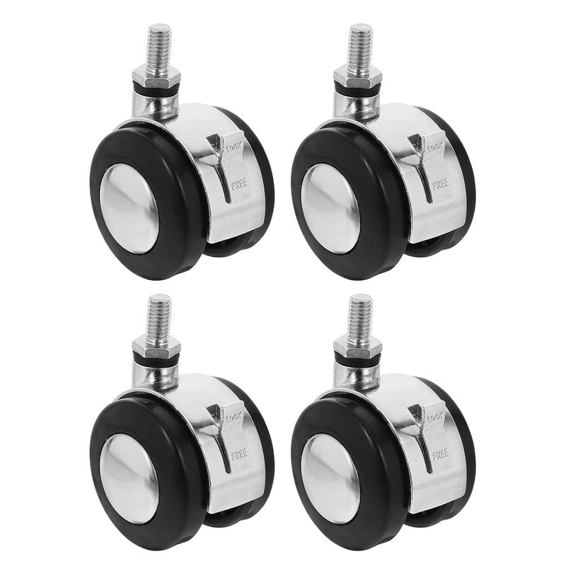 4pcs 2-inch Office Chair Replacement Stem Casters with Brake Swivel Caster Wheels for Furniture Legs Quiet Rolling Chair Wheels Compatible with Computer - Image 1