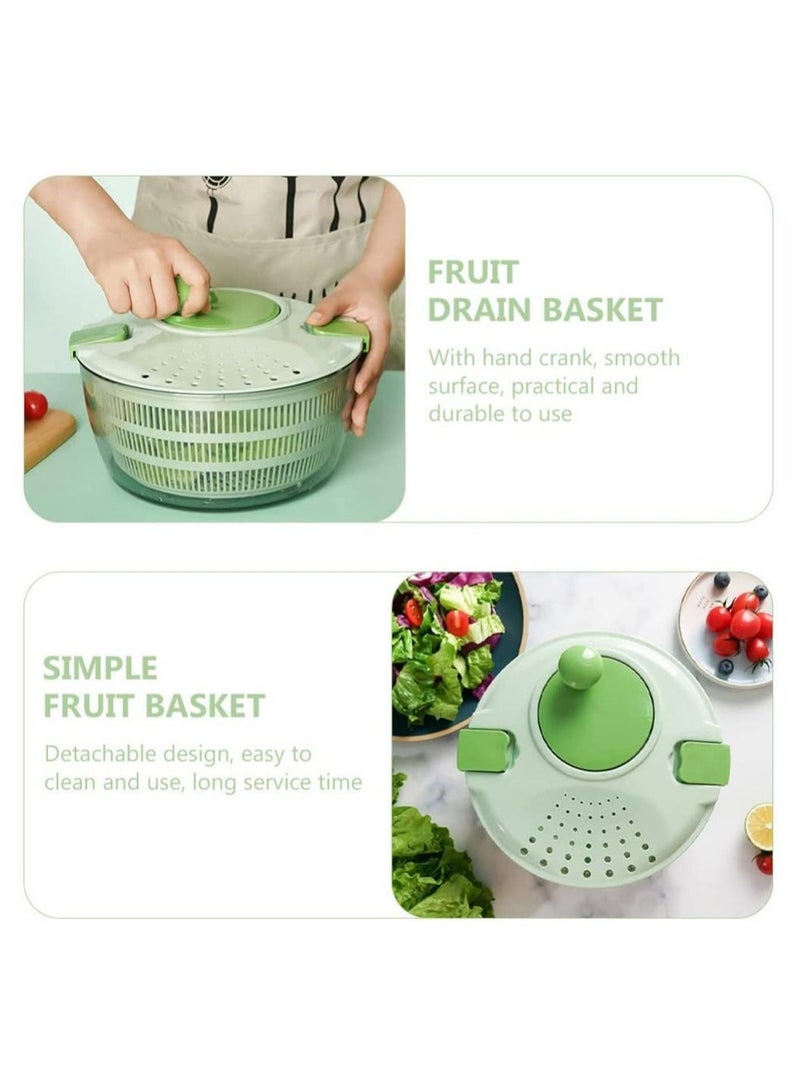 Y&D Fruits and Vegetables Dryer, Dry Off Drain Lettuce with Ease for Tastier Salads Hollow Basket, Hand-Cranked Vegetable Dehydrator Kitchen Washing Drying, Green  - Image 3