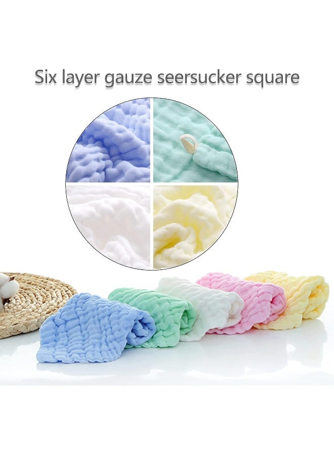 بيبيهود Baby Wash Cloth Baby Towels and Washcloths 5 Pack Muslin Baby Washcloths - Image 4