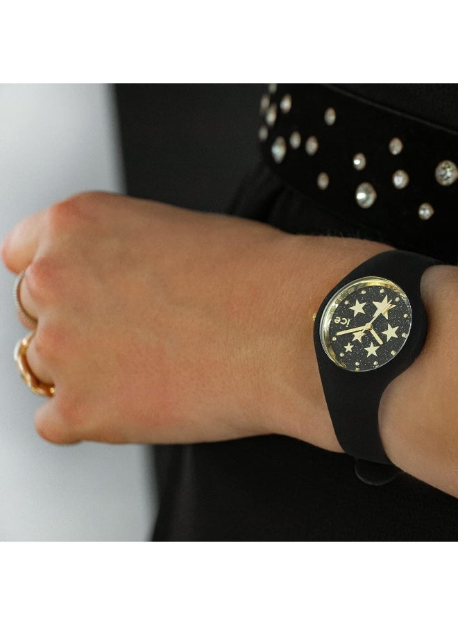Ice Watch ICE-WATCH Ice Watch 019855 Ice Glam Rock 3 Hand Quartz Watch for Women, Small, Black Stars - Image 5
