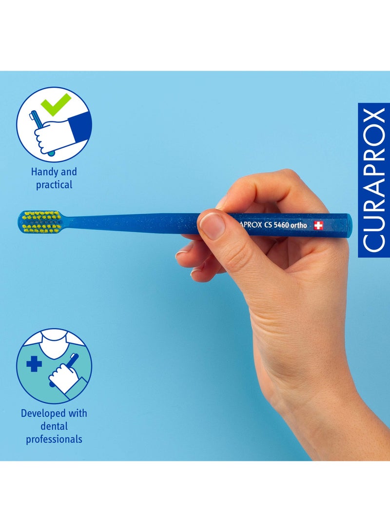 CURAPROX Toothbrush Ortho Ultra Soft For Adults With 5460 Curen Bristles -Multicolor - Image 4