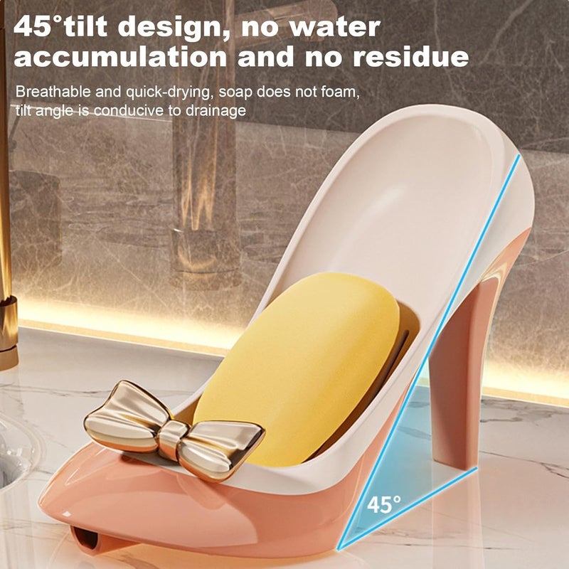 JICOOT Creative High Heels Soap Box, Soap Dish for Shower, High Heel Shoe Shaped Soap Box, Self Draining Soap Dish, Soap Holder, Must Have Universal Kitchen & Bathroom Shower Accessories - Image 3