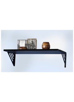 Feelings WALL SHELF BLACK 60cm WITH 2 BRACKETS SIZE : 60x20x1.5CM  - Image 3