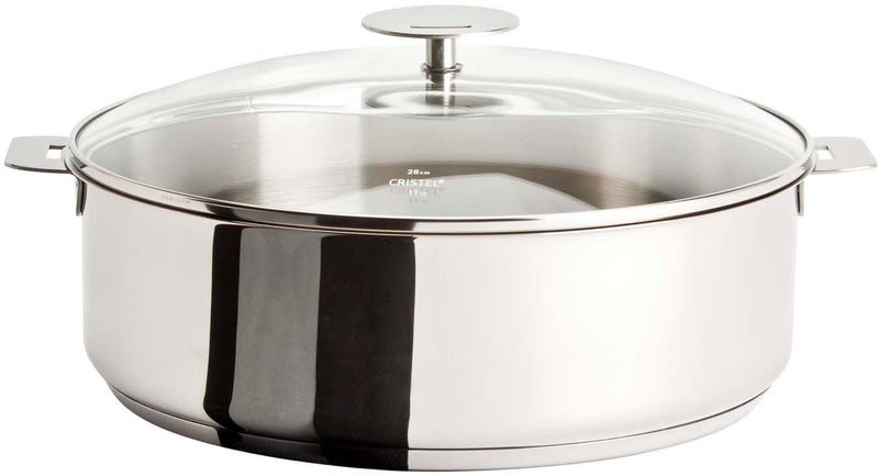 CRISTEL Cristel Multiply Stainless Steel 4 Quart Sautepan with Glass Lid 