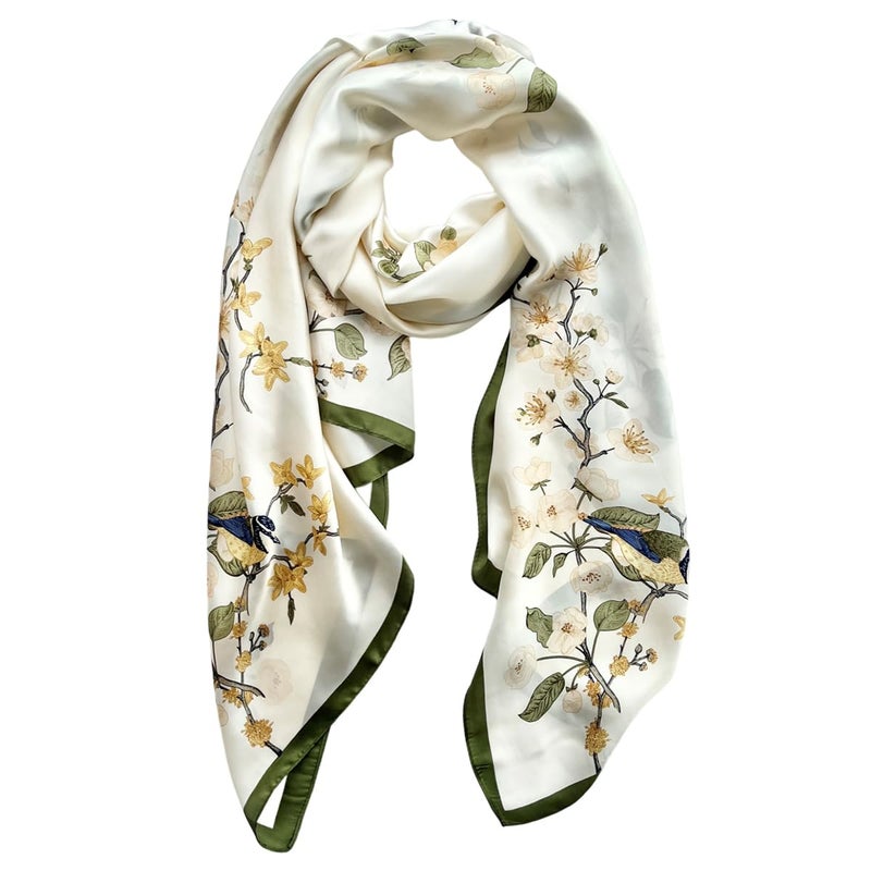 FONYVE Long Silk Like Scarf Lightweight Satin Scarves Large Sunscreen Shawl Wrap for Women - Image 1