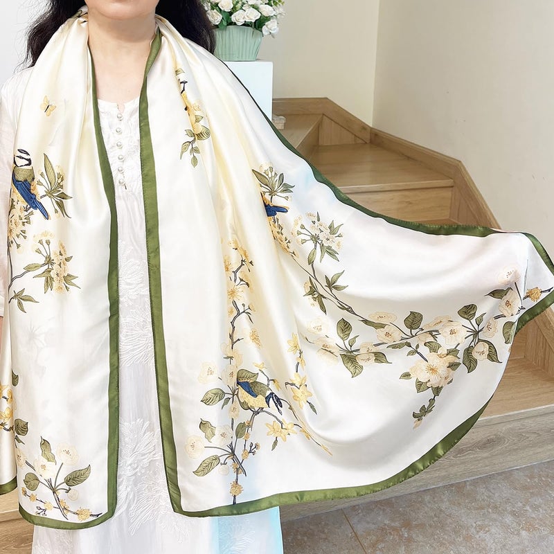 FONYVE Long Silk Like Scarf Lightweight Satin Scarves Large Sunscreen Shawl Wrap for Women - Image 3