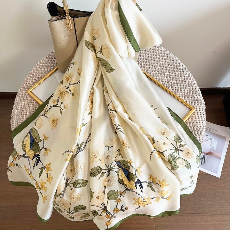 FONYVE Long Silk Like Scarf Lightweight Satin Scarves Large Sunscreen Shawl Wrap for Women - Image 4